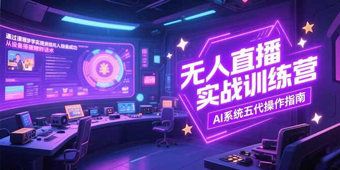 （15315期）无人直播实操训练营，从设备搭建到话术，AI系统五代操作指南(7月更新)|小鸡网赚博客