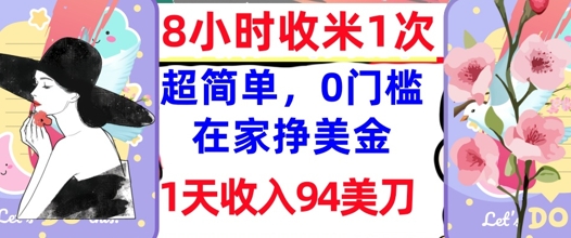 在家轻松挣美金，超简单，1天收入94刀，0门槛，8小时收米1次|小鸡网赚博客