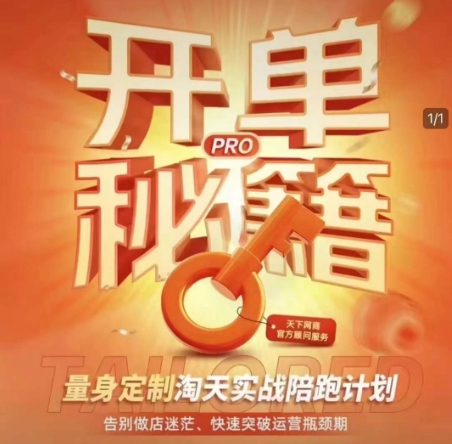 淘宝开单秘籍PRO，量身定制淘天实战陪跑计划，告别做店迷茫、快速突破运营瓶颈期|小鸡网赚博客