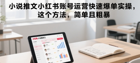 小说推文小红书账号运营快速爆单实操，这个方法，简单且粗暴|小鸡网赚博客