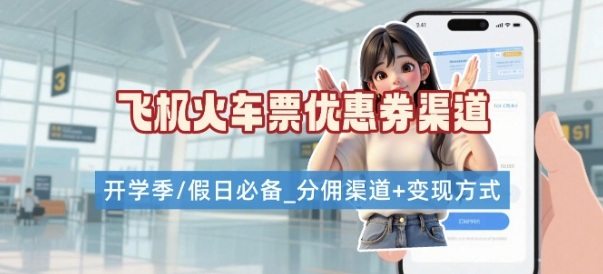 学生党必看！机票火车票优惠券申请渠道 + 项目打法，开学季节日速存|小鸡网赚博客
