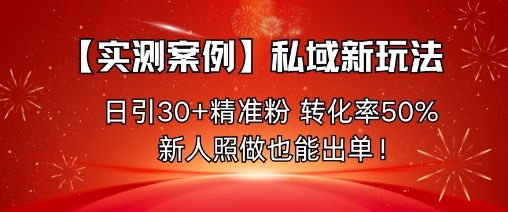 【实测案例】私域新玩法，日引30+精准粉，转化率50%，新人照做也能出单！|小鸡网赚博客