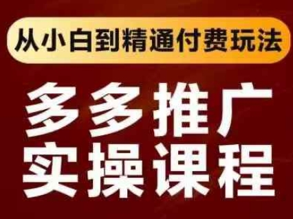拼多多推广实操课程，从小白到精通付费玩法|小鸡网赚博客