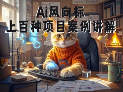 Ai风向标-附100种项目案例玩法-0基础小白到大神ai视频商业应用教学|小鸡网赚博客