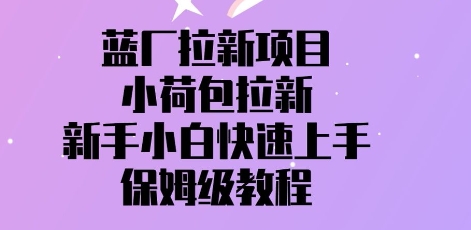 蓝厂拉新项目，小荷包拉新，新手小白快速上手，保姆级教程|小鸡网赚博客