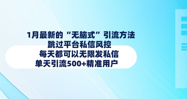 1月最新的无脑式引流方法，跳过平台私信风控，每天都可以无限发私信，单天引流500+精准用户|小鸡网赚博客