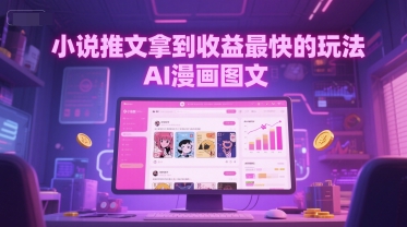 小说推文拿到收益最快的玩法，AI漫画图文|小鸡网赚博客