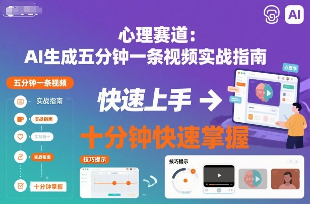心理赛道：AI生成五分钟一条视频实战指南，十分钟快速掌握|小鸡网赚博客