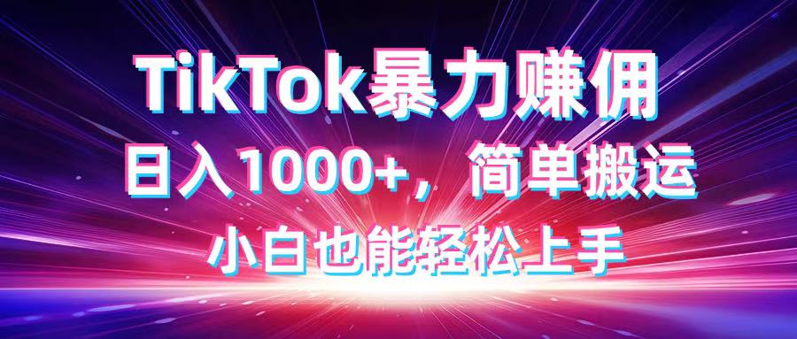 （14402期）TikTok搬运暴力赚佣，日入1000+，简单搬运，小白也能轻松上手|小鸡网赚博客