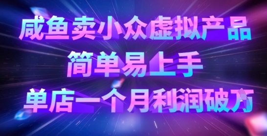 咸鱼卖小众虚拟产品，简单易上手，单店一个月利润破W|小鸡网赚博客
