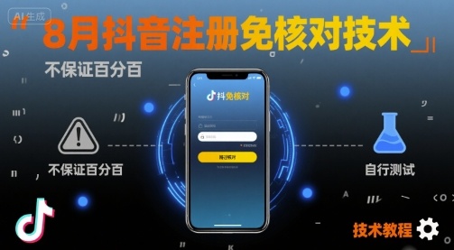 8月抖音注册免核对技术，不保证百分百，自测|小鸡网赚博客