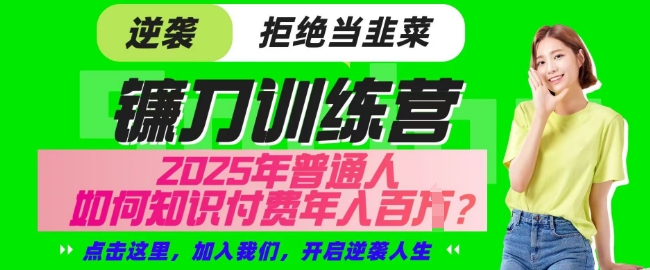 【网创项目终点站-镰刀训练营超级IP合伙人】25年普通人如何通过知识付费实现逆袭【揭秘】|小鸡网赚博客