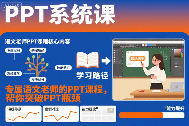 PPT系统课，专属语文老师的PPT课程，帮你突破PPT瓶颈|小鸡网赚博客