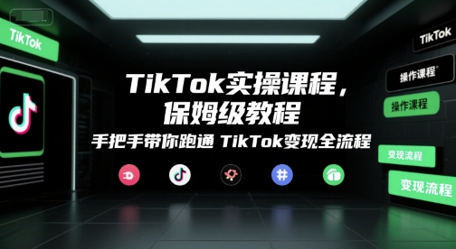 TikTok实操课程，保姆级教程，手把手带你跑通TikTok变现全流程|小鸡网赚博客