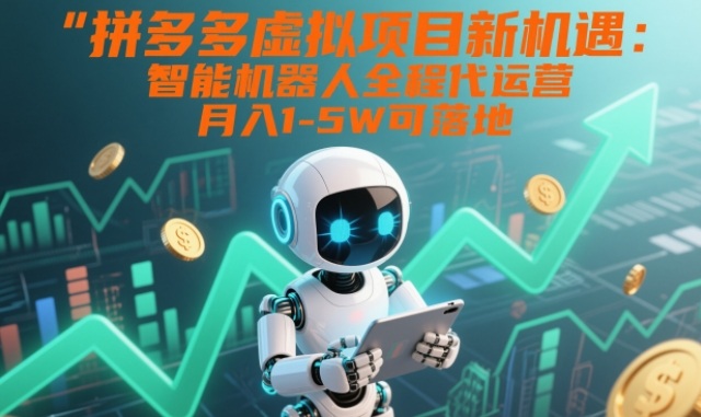 拼多多虚拟项目新机遇：智能机器人全程代运营，月入1-5W可落地【揭秘】|小鸡网赚博客