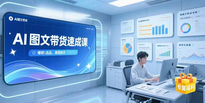 （15416期）AI图文带货速成课，养号引流秘籍，爆款选品策略，美图制作全流程|小鸡网赚博客