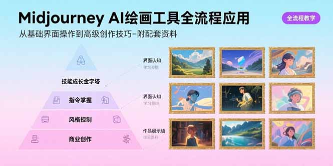 （15628期）Midjourney AI绘画工具全流程应用，从基础界面操作到高级创作-附配套资料|小鸡网赚博客