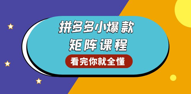 （13699期）拼多多爆款矩阵课程：教你测出店铺爆款，优化销量，提升GMV，打造爆款群|小鸡网赚博客