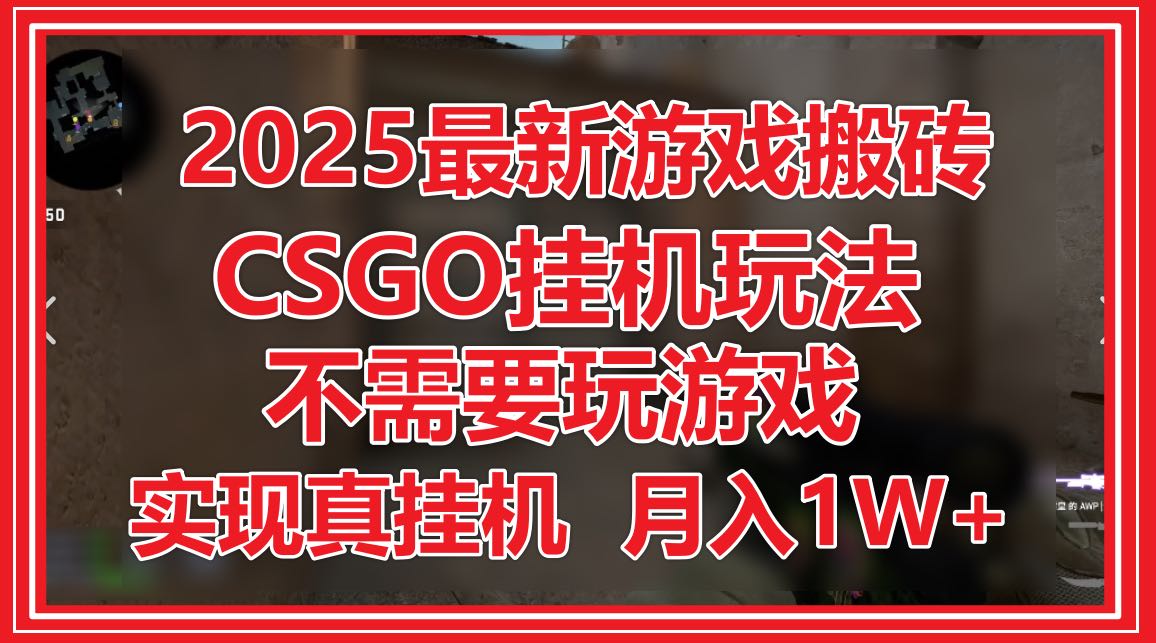 （14743期）2025最新游戏搬砖，CSGO挂机，不需要玩游戏，实现真挂机，月入1W+|小鸡网赚博客