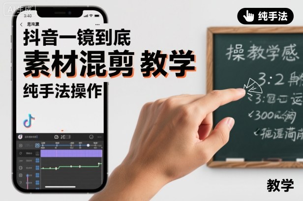 抖音一镜到底素材混剪教学，纯手法操作|小鸡网赚博客