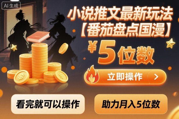 小说推文最新玩法，助力月入5位数【番茄盘点国漫】玩法，看完就可以操作|小鸡网赚博客