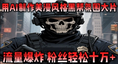 用AI制作美漫风格黑帮氛围大片，流量爆炸，粉丝轻松十W+|小鸡网赚博客