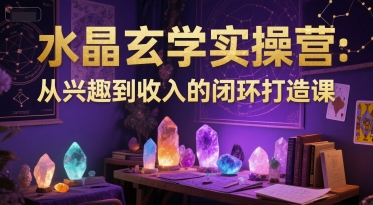 水晶玄学实操营：从兴趣到收入的闭环打造课|小鸡网赚博客