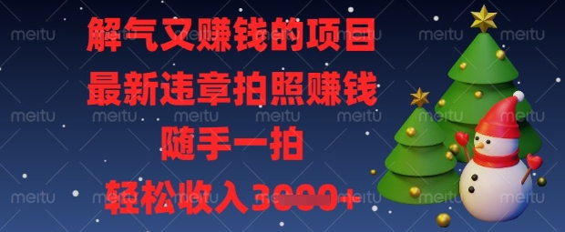 解气又挣钱的项目，最新违章拍照挣钱，随手一拍，轻松收入数张【揭秘】|小鸡网赚博客