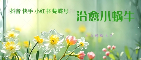 疯狂火爆！抖音，小红书，视频号蜗牛治愈的视频，轻松制作+快速拿到结果|小鸡网赚博客